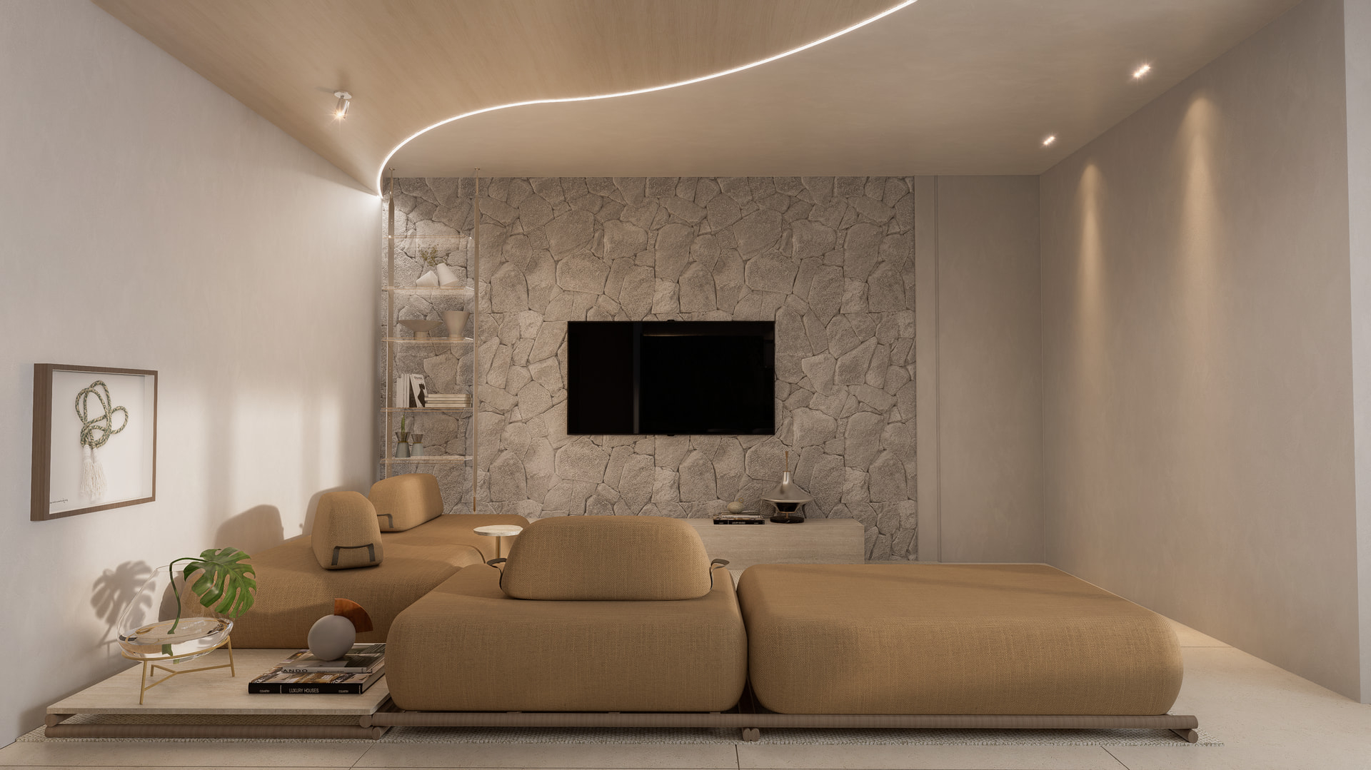 Sala de estar do apartamento decorado — Epic Residence