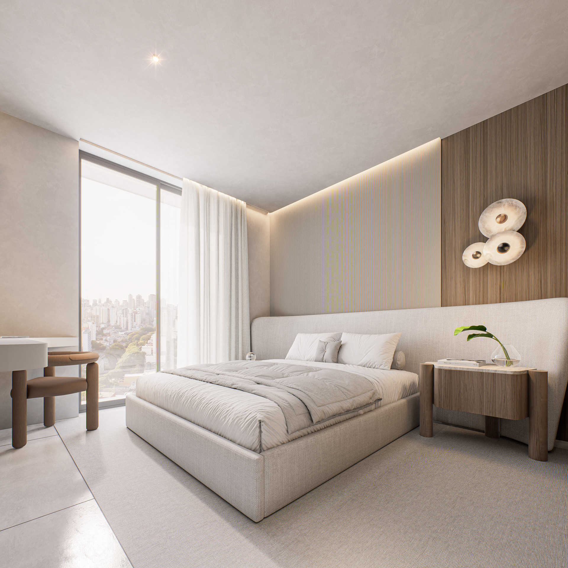 Suíte máster do apartamento decorado — Epic Residence
